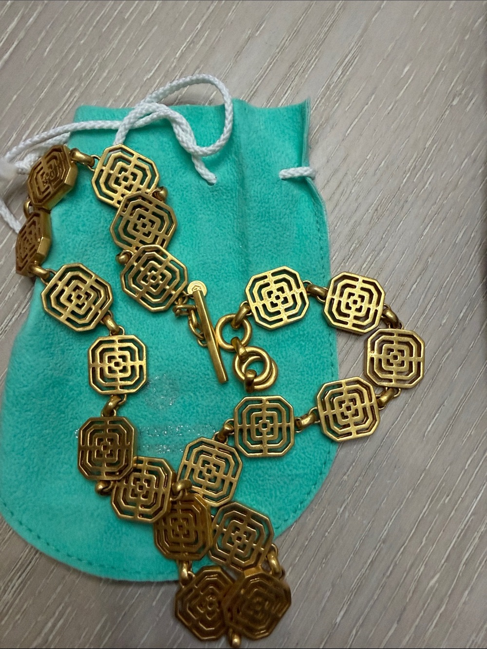 Julie Vos Gold-Tone Openwork Geometric Link Necklace